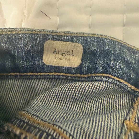 AG Adriano Goldschmied Angel Boot Cut Jeans Size 28R Medium Wash Distressed - Picture 8 of 11